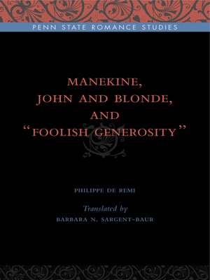 cover image of Manekine, John and Blonde, and "Foolish Generosity"